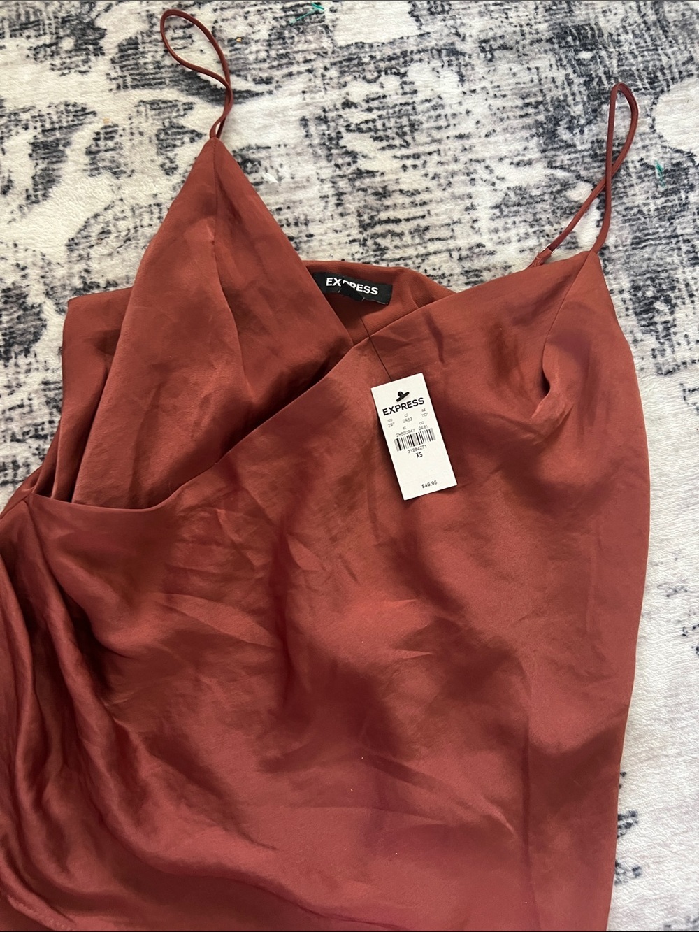 Express polyester Rust Asymmetrical Cami - Picture 3 of 8